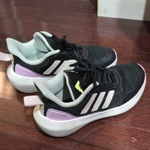 Adidas Black and Lavender Athletic Shoes Sneakers Size 4.5Y
